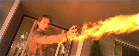 Pyro uses his powers